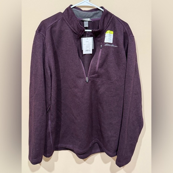 Eddie Bauer Other - Eddie Bauer Men's Radiator Fleece 1/4-Zip Pullover in a plum. XXL NWT